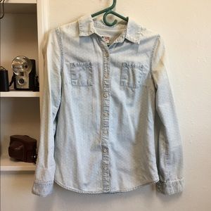 Denim Shirt with Polka Dots 💜